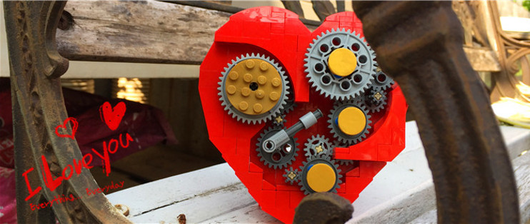 情人节Lego MOC Clockwork Heart为你心动